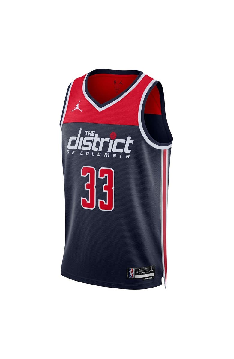 Jordan Brand Unisex Jordan Brand Kyle Kuzma Navy Washington Wizards Swingman Jersey - Statement Edition, Alternate, color,