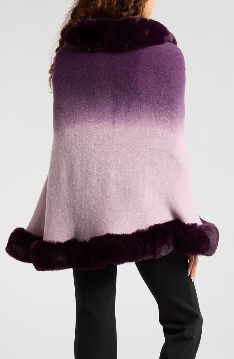Nanette Lepore Faux Fur Trim Cape, Alternate, color, 