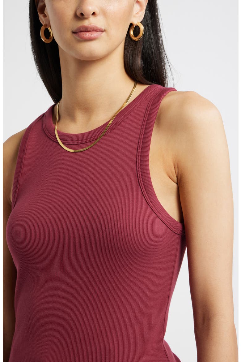 Everyday Cotton Rib Tank, Alternate, color, BURGUNDY RHODE