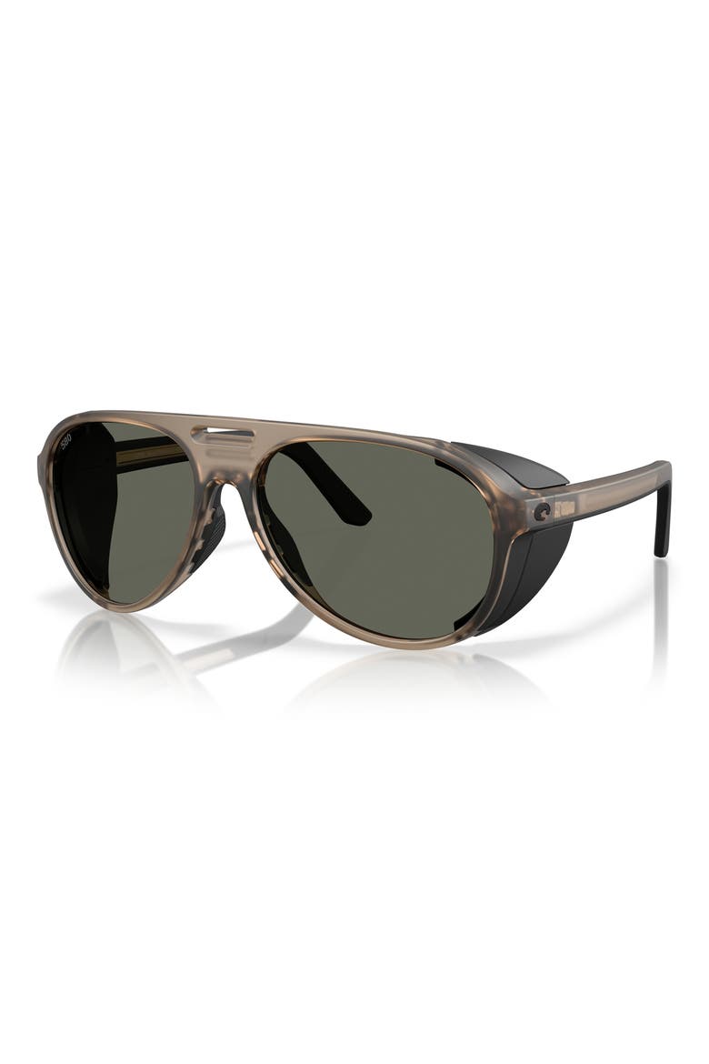 Grand Catalina 59mm Polarized Aviator Sunglasses, Alternate, color, MATTE BROWN SMOKE / GRAY 580G