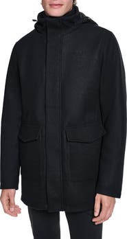 KARL LAGERFELD PARIS Stadium Coat with Patch Pockets