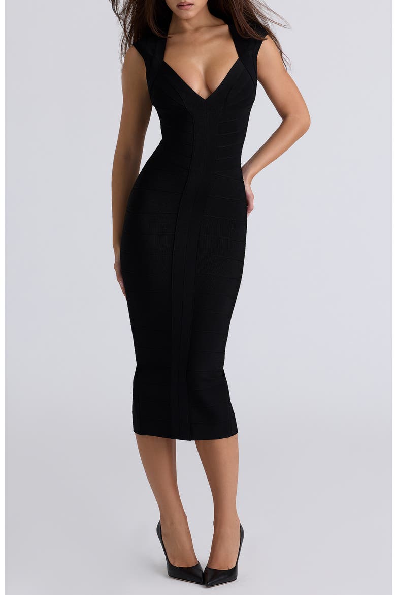 black bandage midi dress Maya Sleeveless Black Bandage Midi Dress Mara Blak