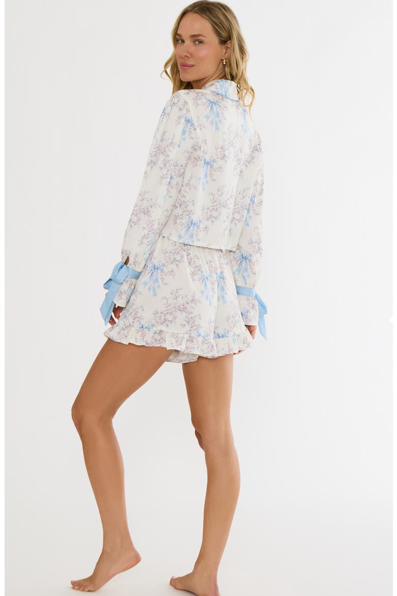 Aurora & Luna Heart Print Short Pajamas, Alternate, color, BLISSFUL BOWS