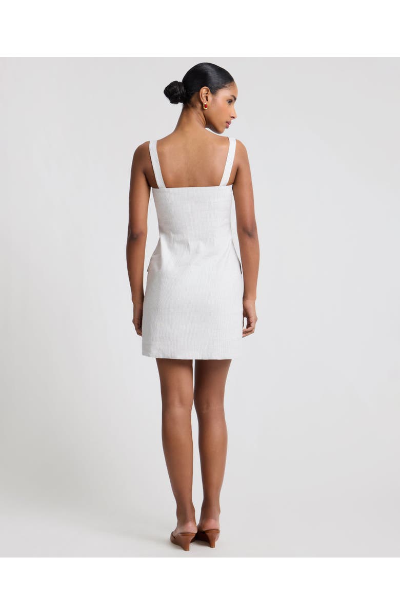 Onia Square Neck Button Down Dress, Alternate, color, Grey/White