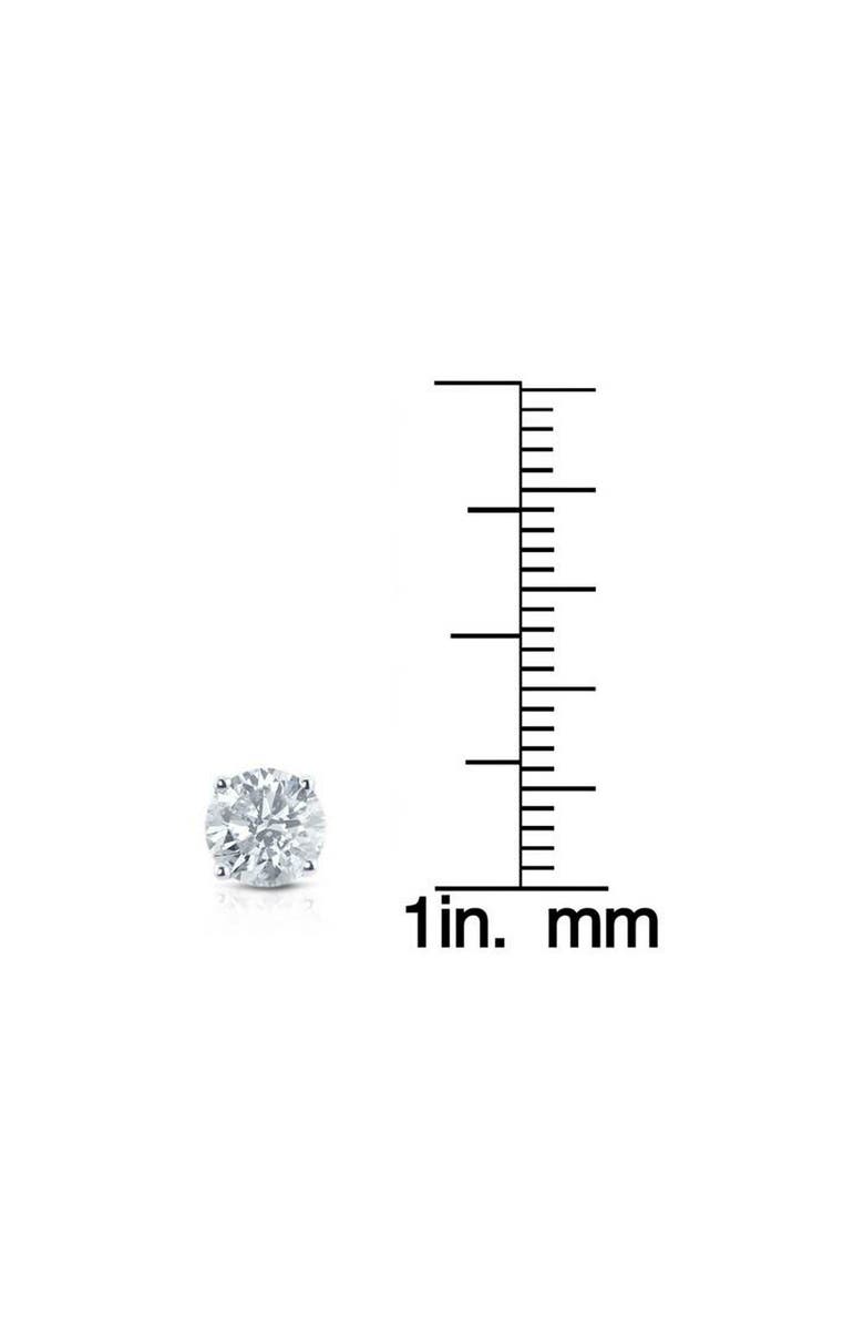 Bliss Diamond 2 Ct TW Round Lab Grown Diamond Studs 14K Gold With Screw Backs, Alternate, color, 14K White Gold