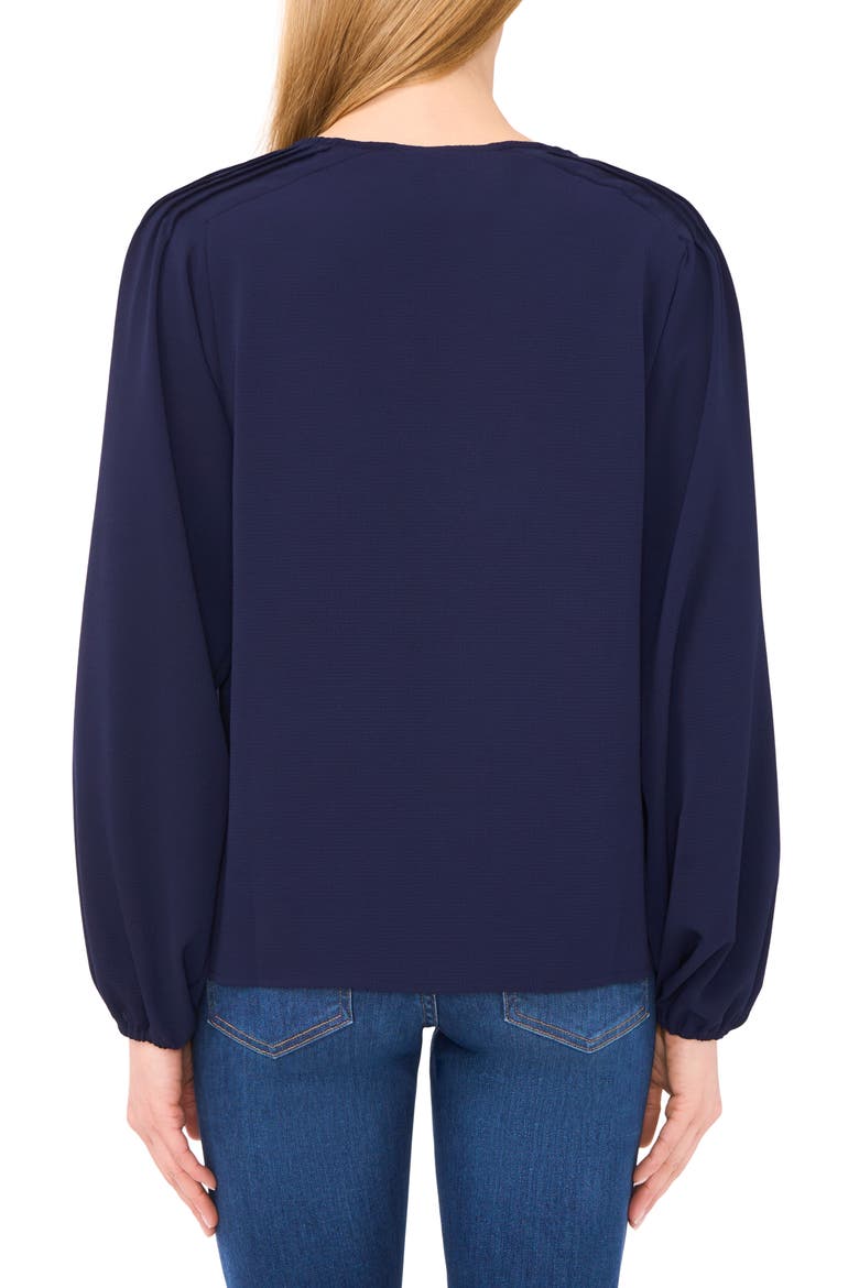 Circle Trim Pintuck Top, Alternate, color, CLASSIC NAVY