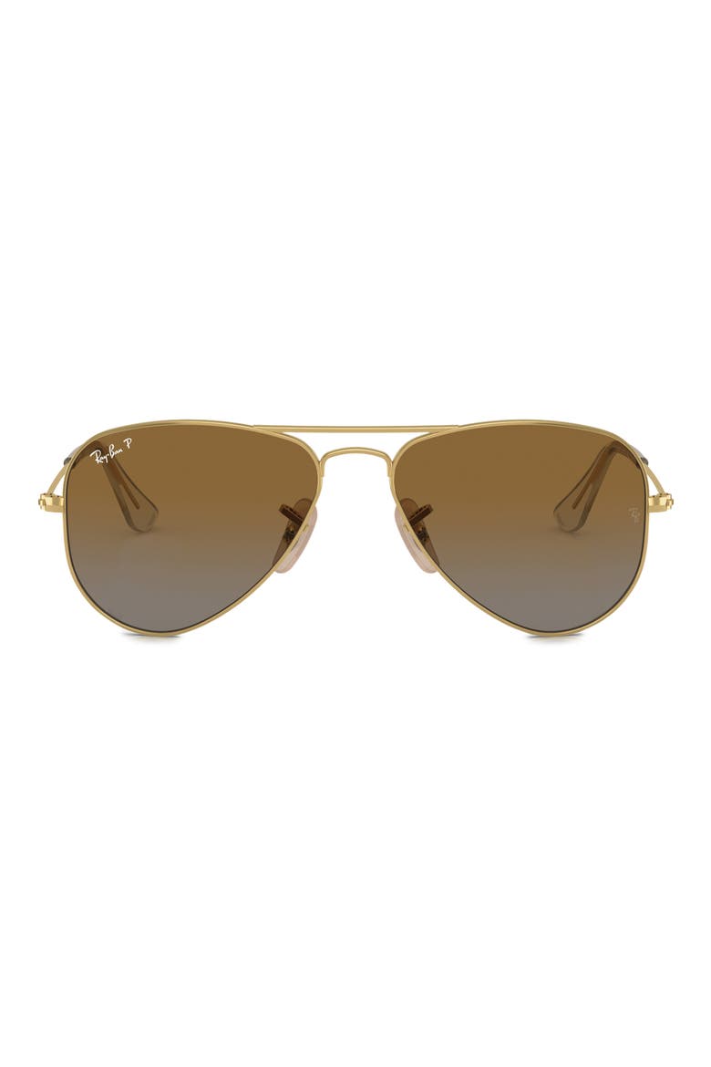 KIds' Junior 50mm Polarized Gradient Aviator Sunglasses, Main, color, GOLD FLASH