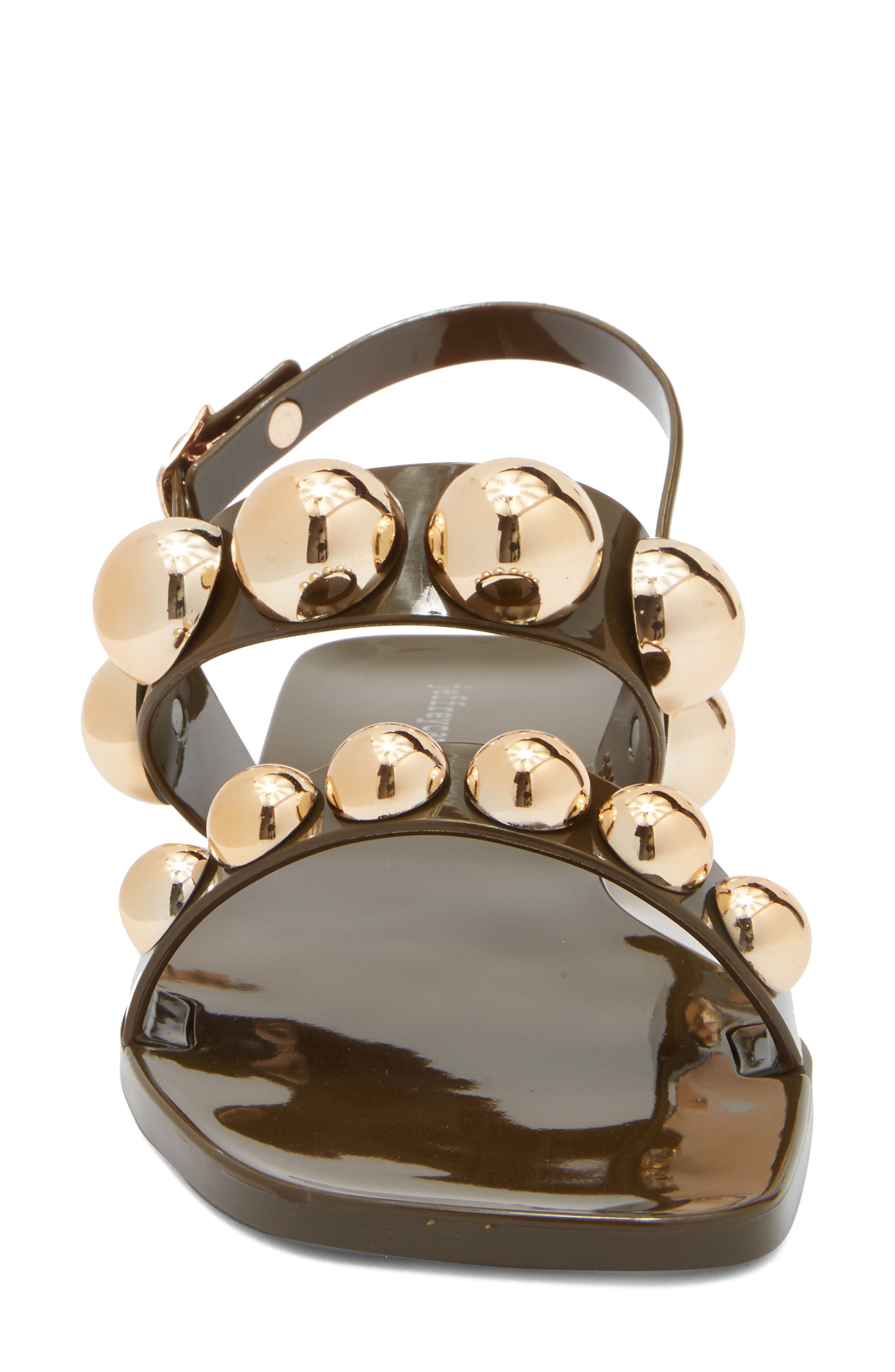 Gum-Drop Jelly Sandal, Alternate, color, KHAKI GOLD