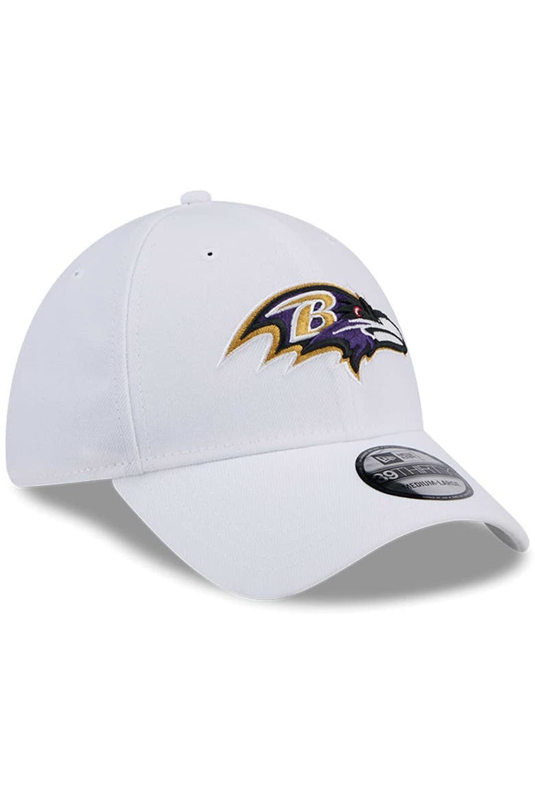 Men's New Era White Baltimore Ravens Main 39THIRTY Flex Hat, Alternate, color, White