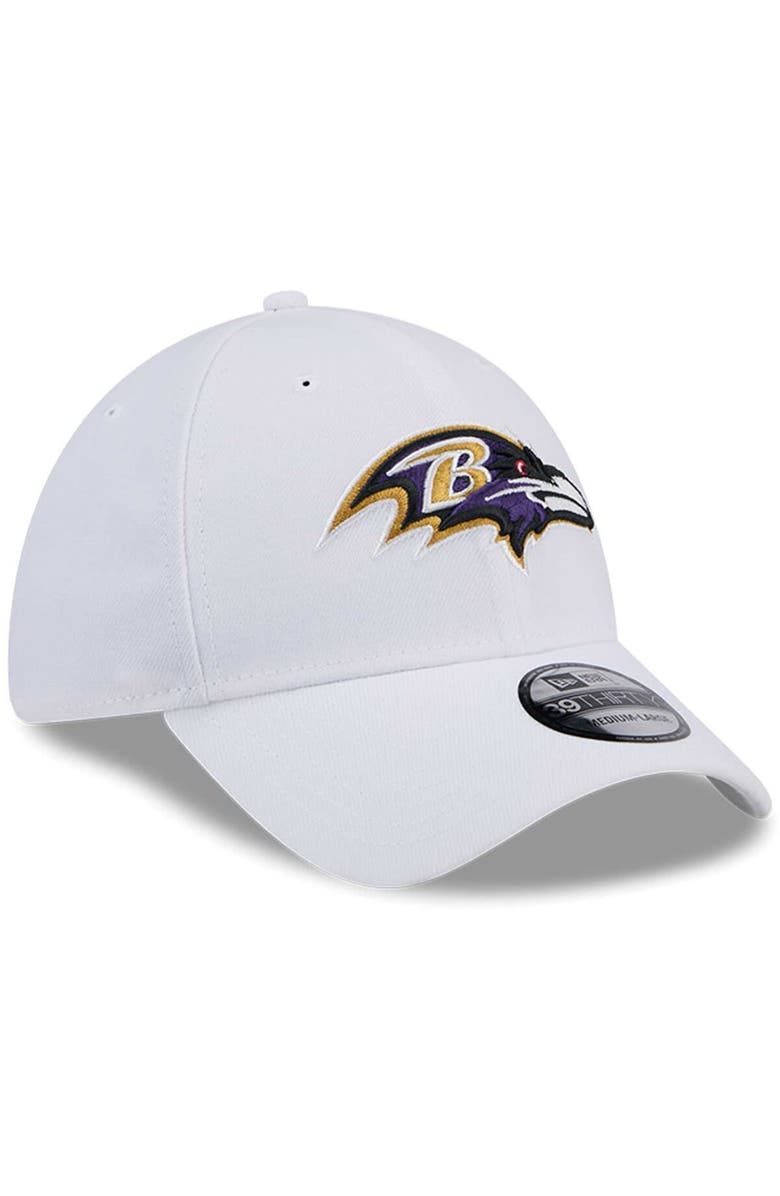 New Era Men's New Era White Baltimore Ravens Main 39THIRTY Flex Hat, Alternate, color,