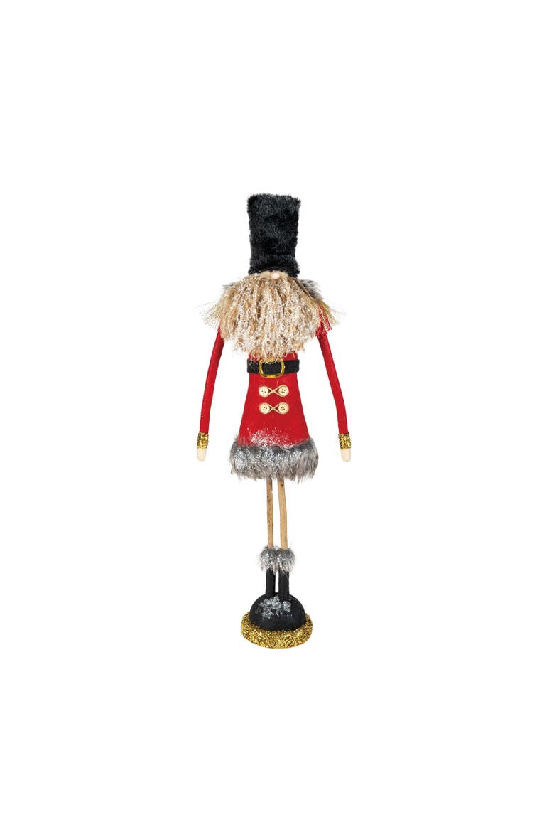 Multicolor Fabric Soldier Figurine with Faux Fur and Twig Legs, Main, color, Multicolor