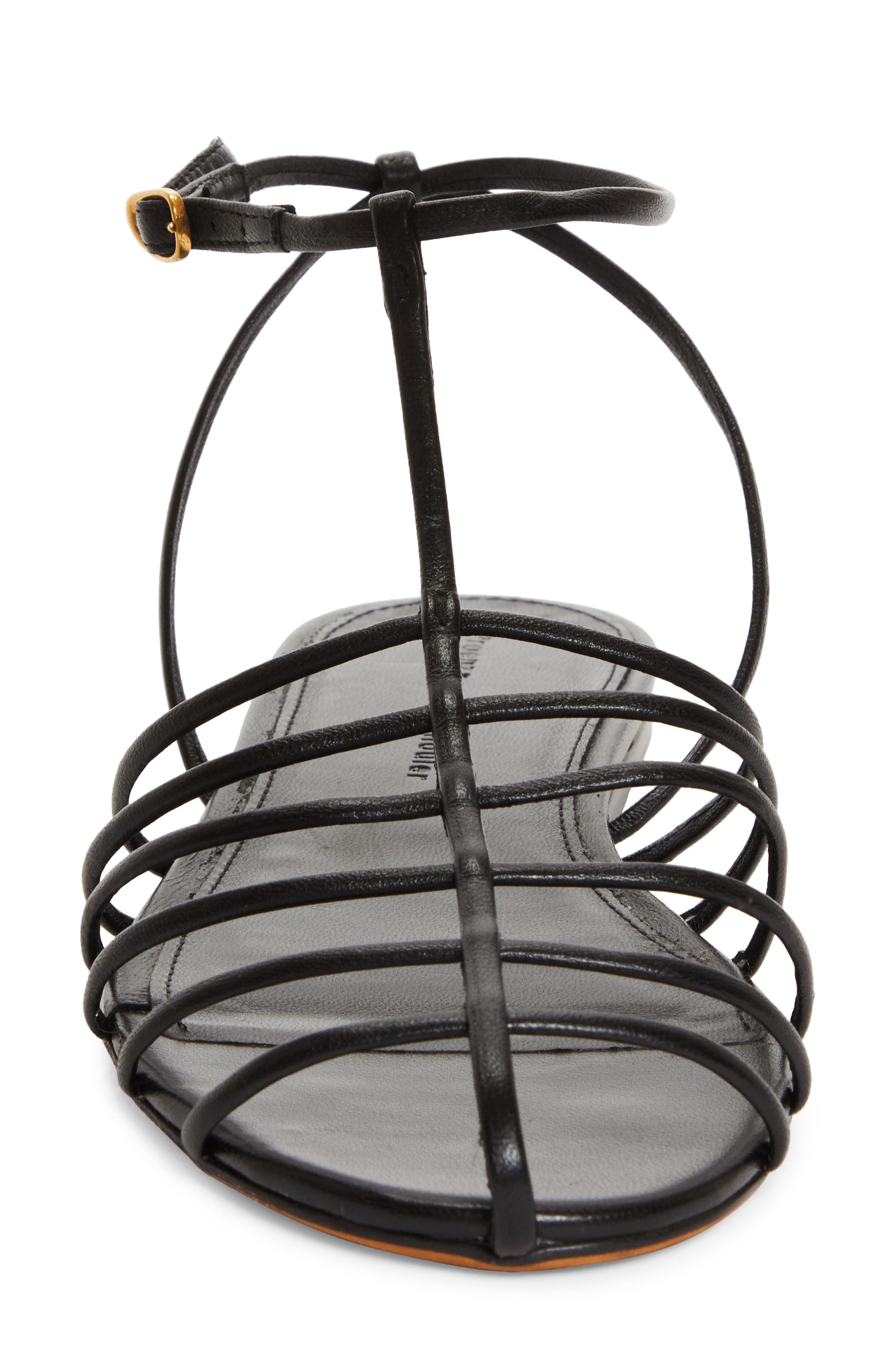 Tee Cage Sandal, Alternate, color, 001 BLACK