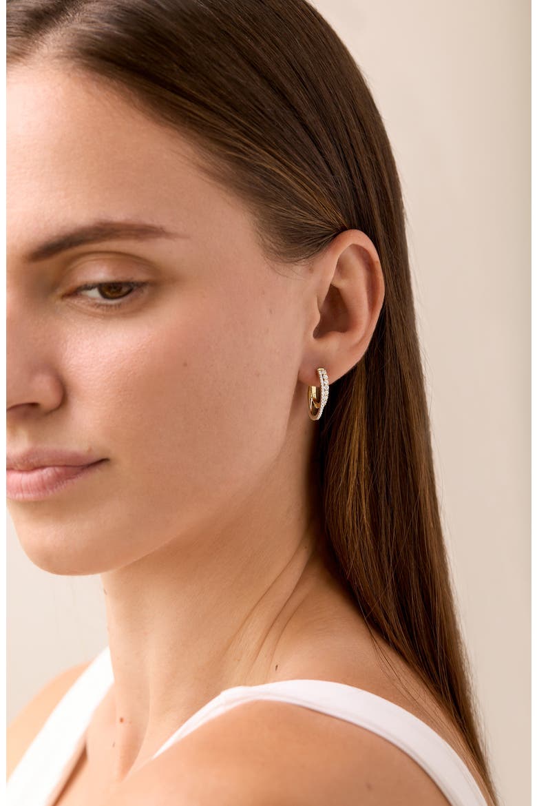 Two-Tone Layered Diamond Hoop Earrings (Nordstrom Exclusive), Alternate, color, 18K YELLOW WHITE GOLD