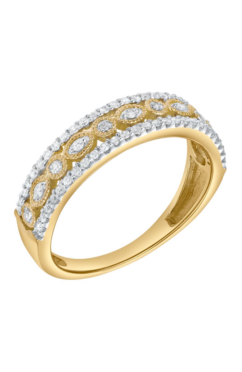 LuvMyJewelry Golden Mirage 0.25 Cts Natural Diamond Band 14K Gold Ring, Alternate, color, 14K Yellow Gold