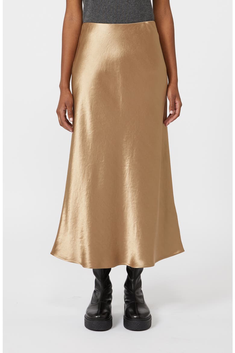 Alessio Bias Cut Maxi Skirt, Main, color, CAMEL