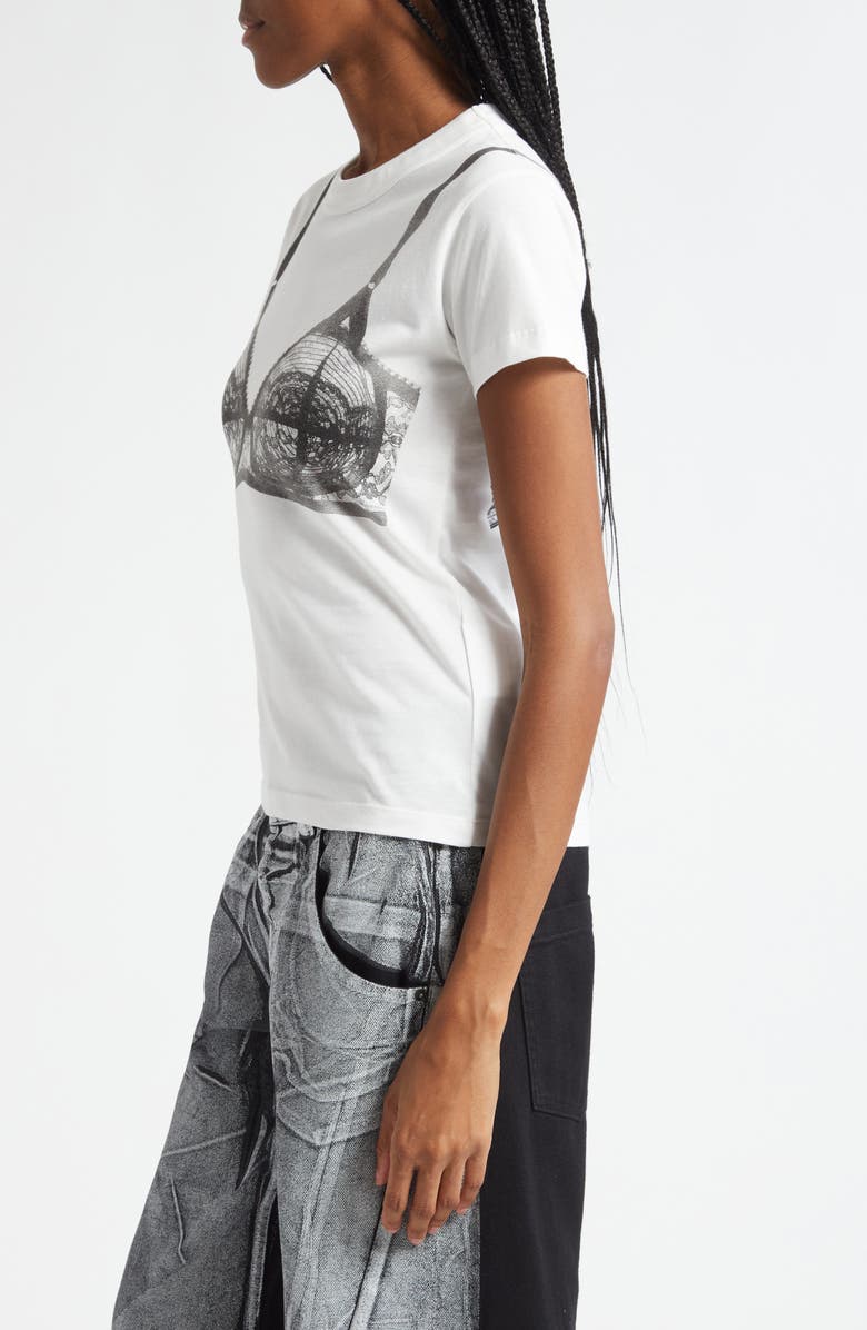 Vaquera Trompe l'Oeil Bra Graphic T-Shirt, Alternate, color, Off White 1