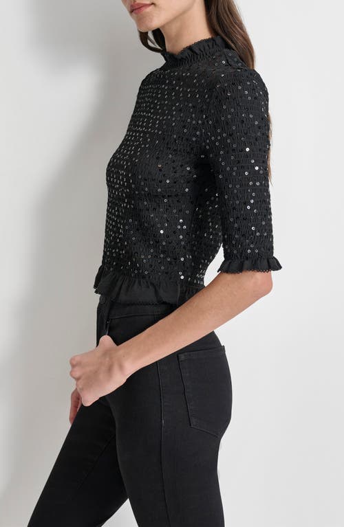 DKNY JEANS DKNY JEANS SMOCKED SEQUIN TOP