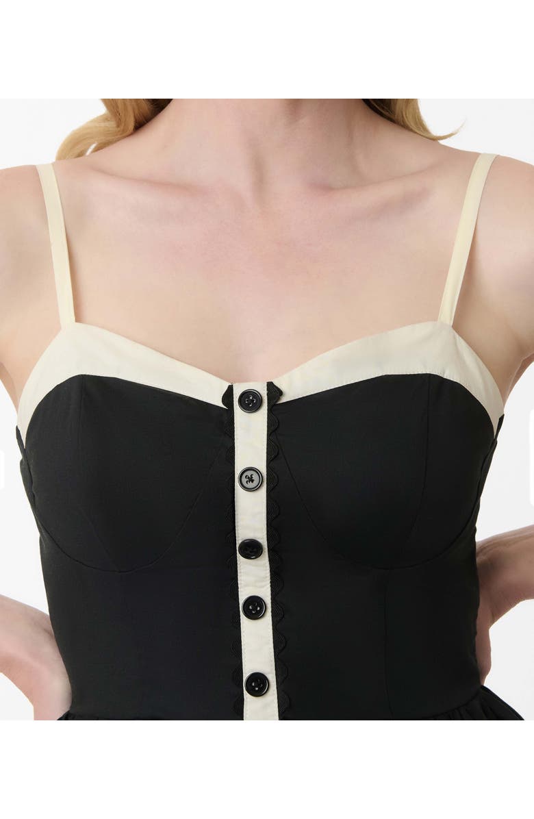 Unique Vintage 1950s Sleeveless Swing Dress, Alternate, color, Black