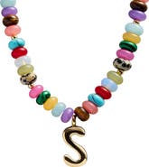 BaubleBar Semi Precious Bubble Initial Pendant Necklace
