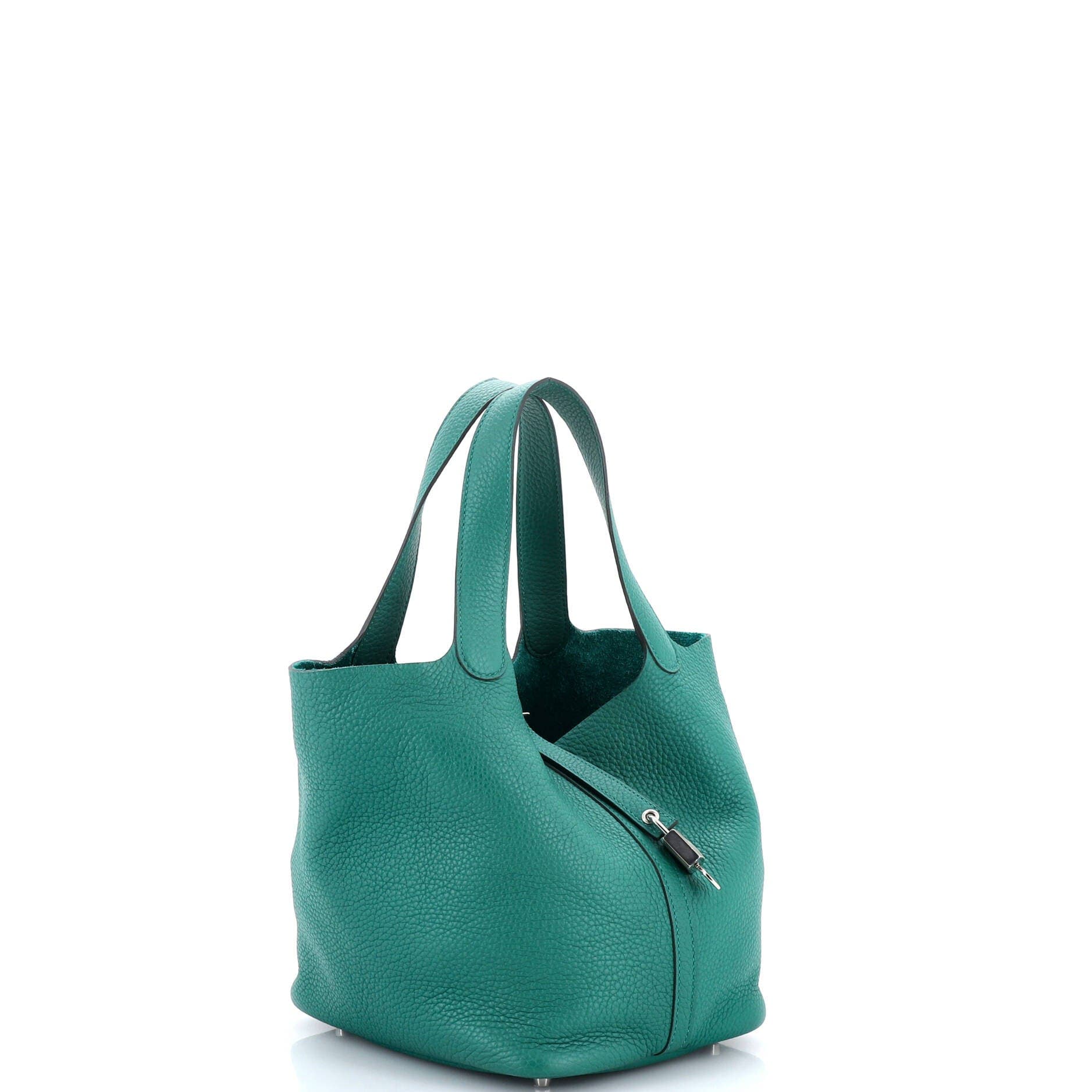 Pre-Owned Hermes Picotin Lock Bag Clemence MM, Alternate, color, Vert Vertigo