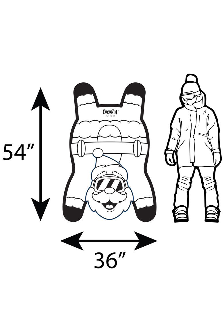 Santa Claus Racer, 54x36 Inch Snow Sled, 200lb Cap, Kids 8+, Alternate, color, Multicolored