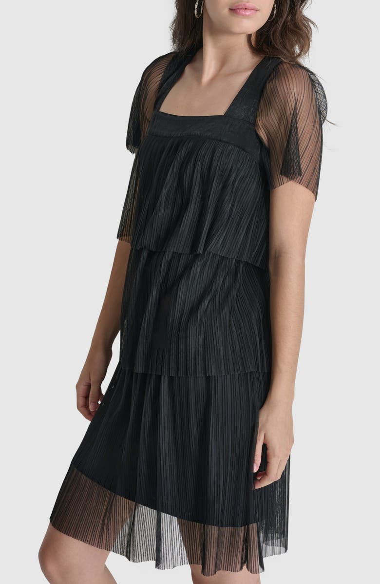 DKNY Plissé Shift Dress, Alternate, color, 