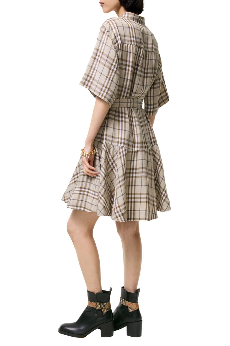 Jean Check Shirtdress, Alternate, color, SESAME BEIGE IP CHK