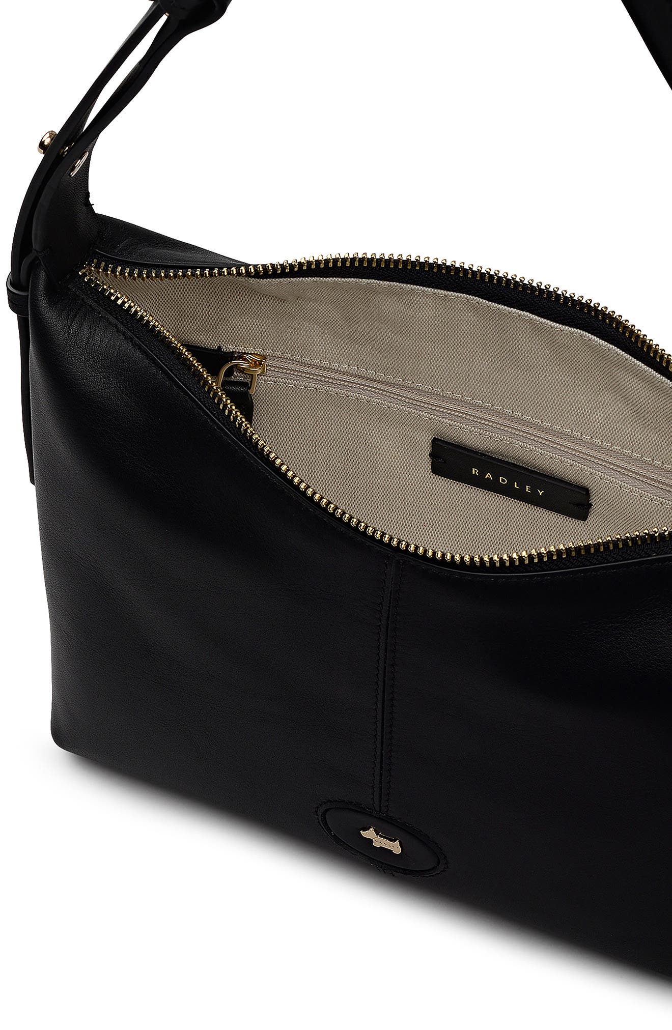 Radley Maldon Mews Medium Leather Shoulder Bag, Alternate, color, Black