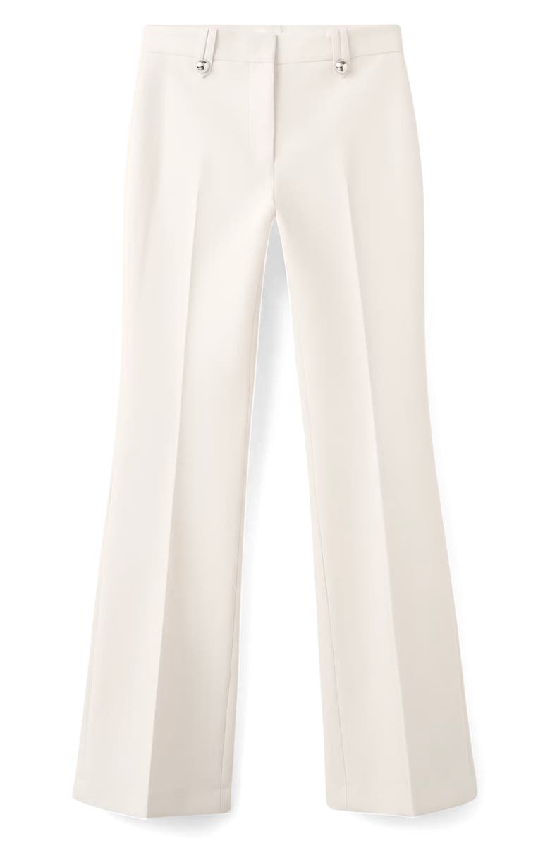 MANGO Pleat Front Wide Leg Pants, Main, color, Off White