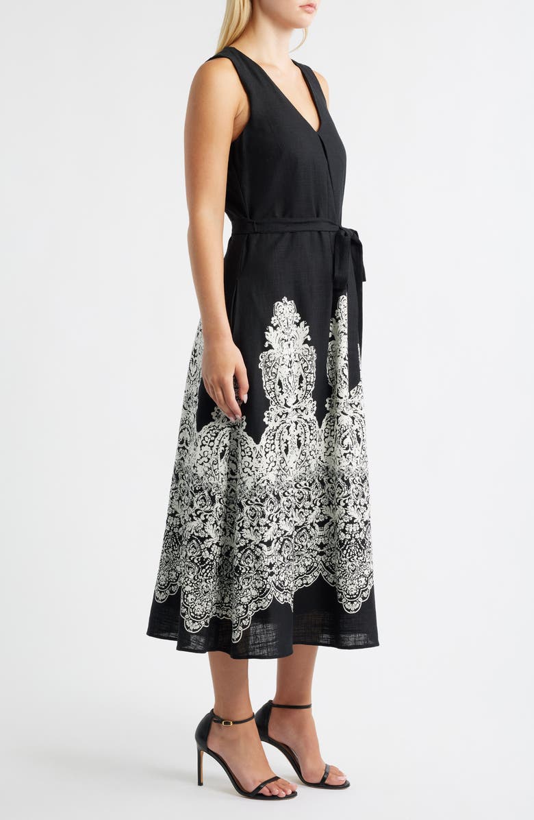 Halogen<sup>®</sup> Tie Waist Sleeveless Maxi Dress, Alternate, color, Rich Black