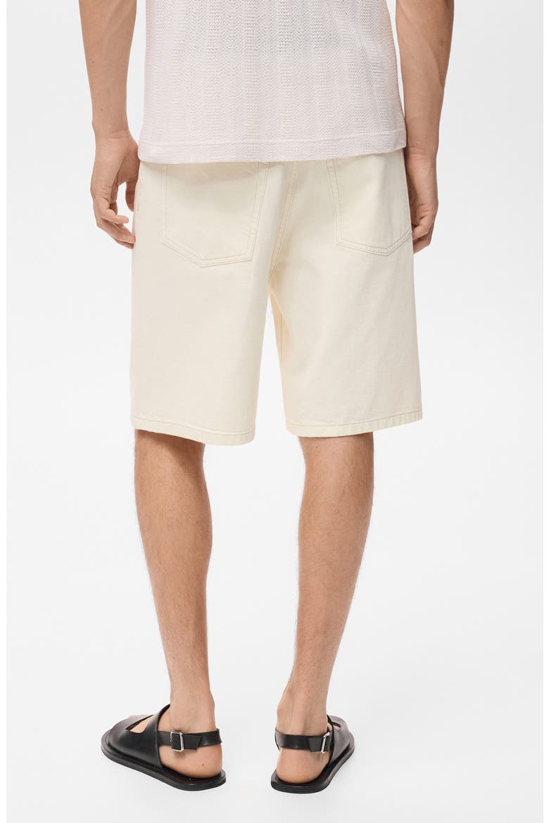 Relaxed Fit Denim Bermuda Shorts, Alternate, color, OFF WHITE