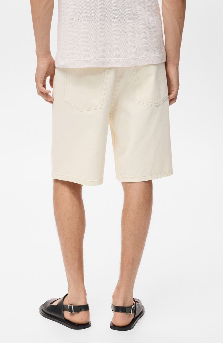 MANGO Relaxed Fit Denim Bermuda Shorts, Alternate, color, Off White