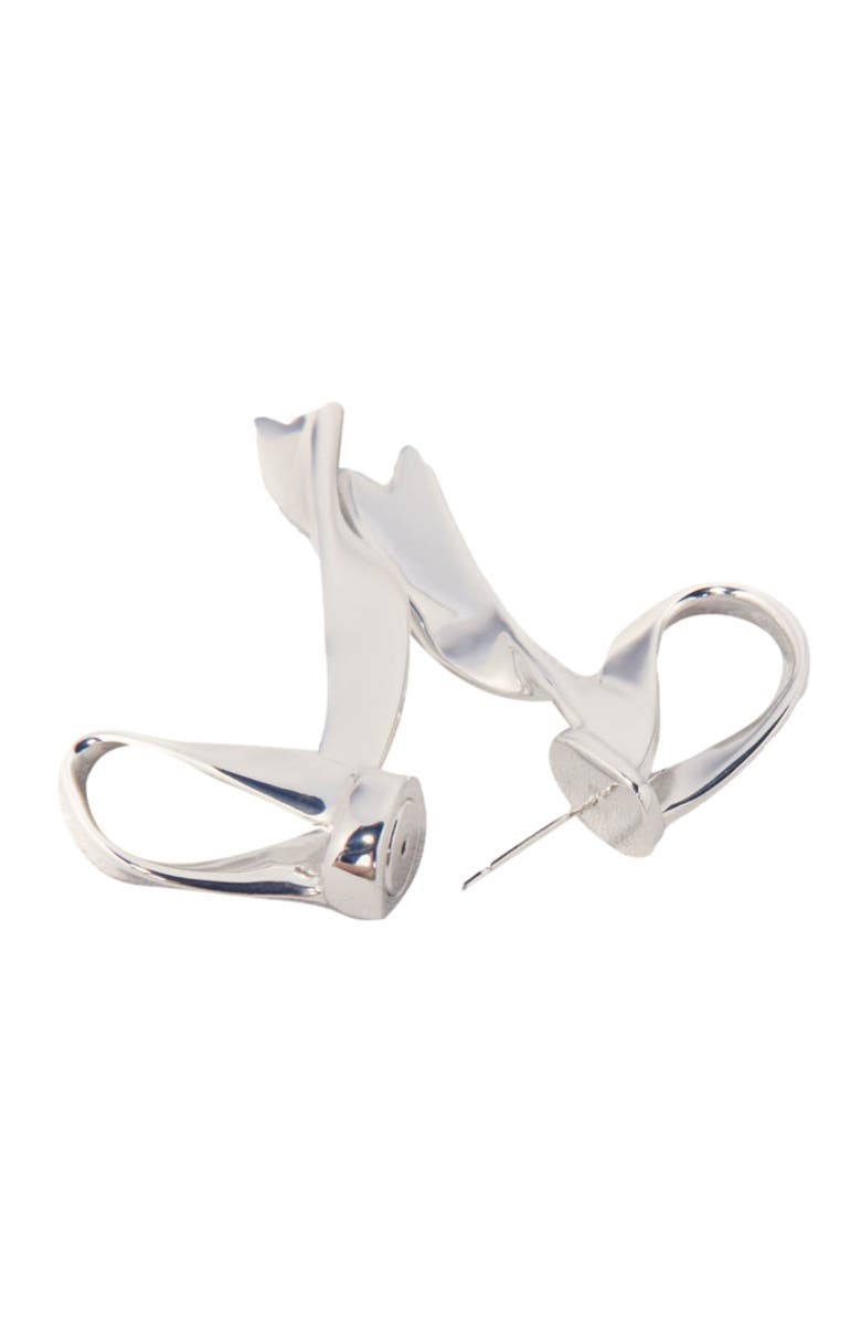 maje Silver bow earring, Alternate, color, 