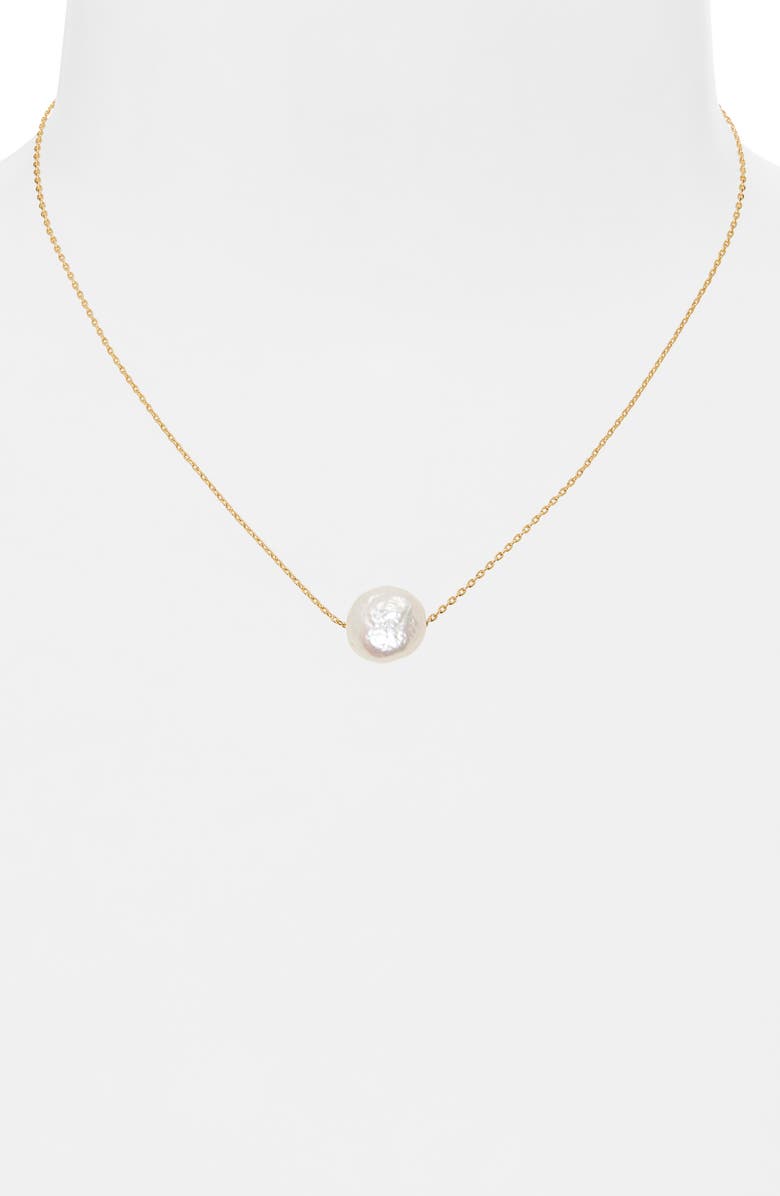 Nordstrom Demi Fine Baroque Pearl Pendant Necklace, Alternate, color, 14K Gold Plated