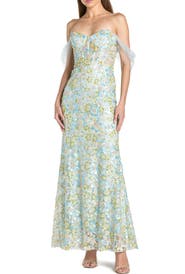 Mac Duggal Off The Shoulder Sweetheart Neck Column Gown