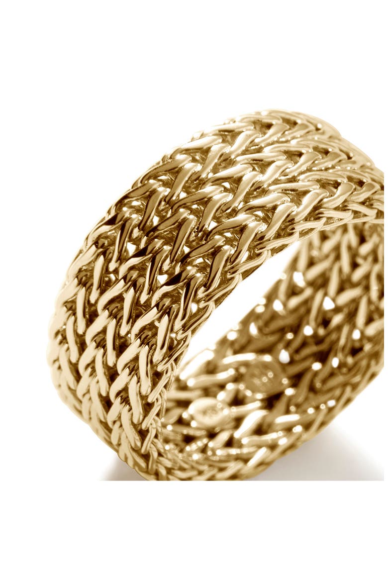 Rata Chain Ring, Wide, 9mm, Alternate, color, GOLD