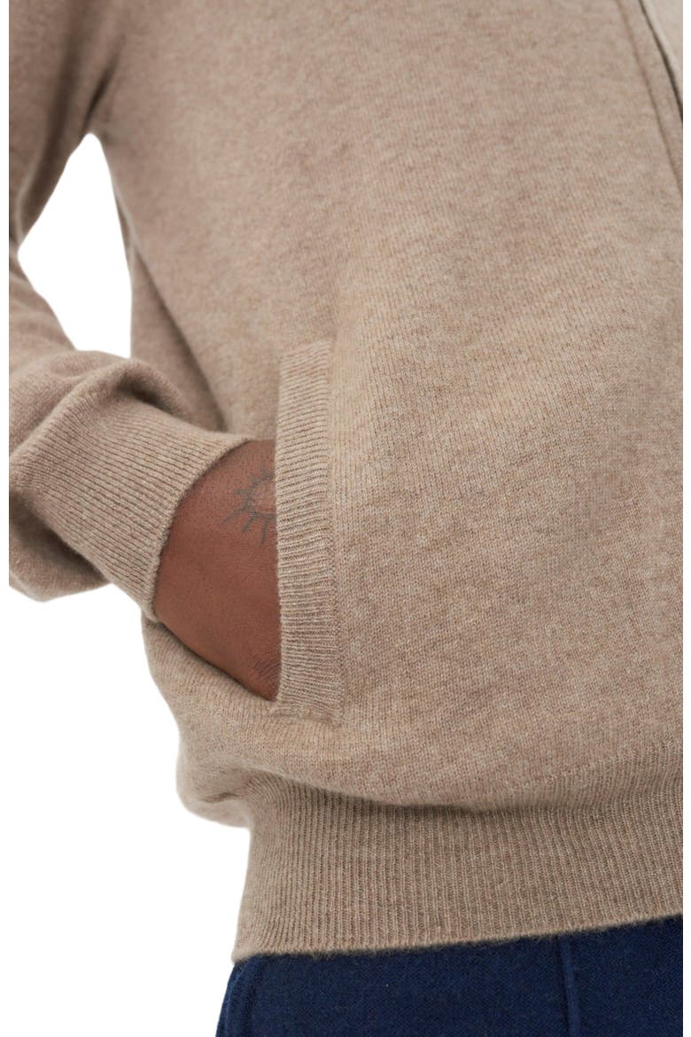 Essential Full-Zip Cashmere Cardigan, Alternate, color, taupe