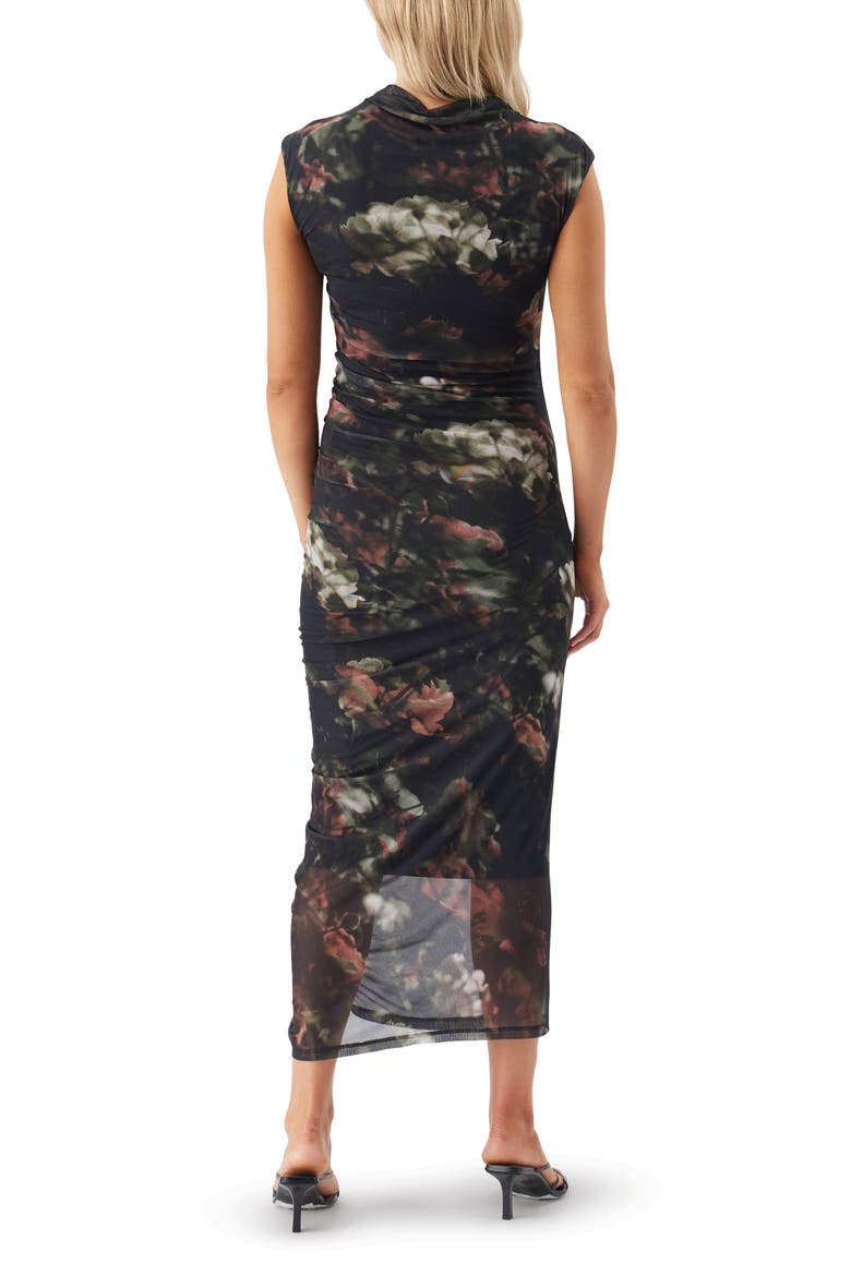 Vella Printed Mesh Maternity Dress, Alternate, color, Black