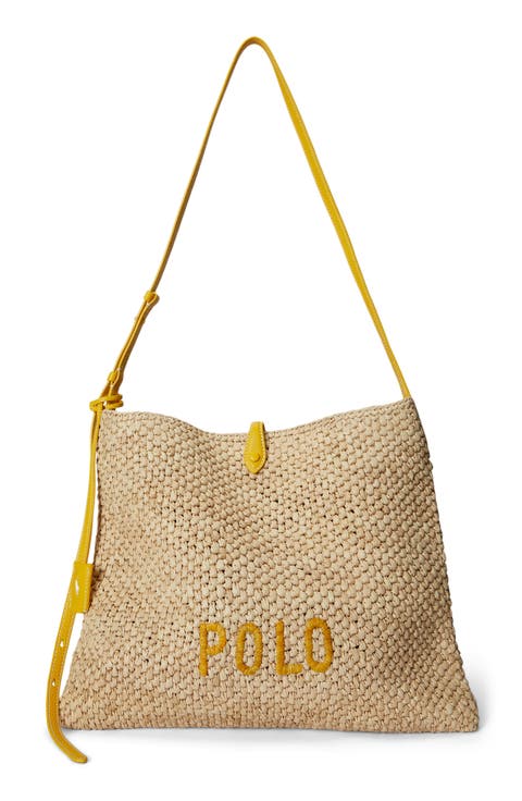 Polo Play Raffia Messenger Bag