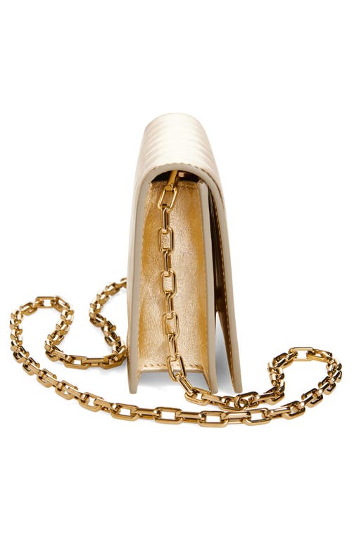 Christian Louboutin Bettina Patent Leather Clutch Bag In Gold