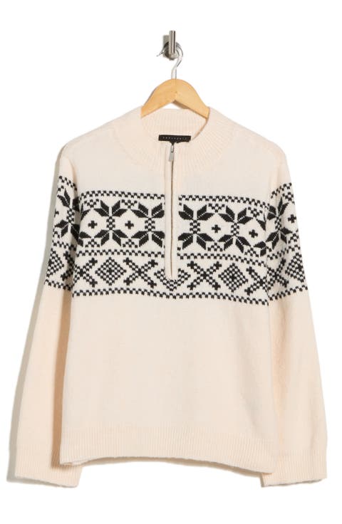 Fair Isle Half Zip Sweater