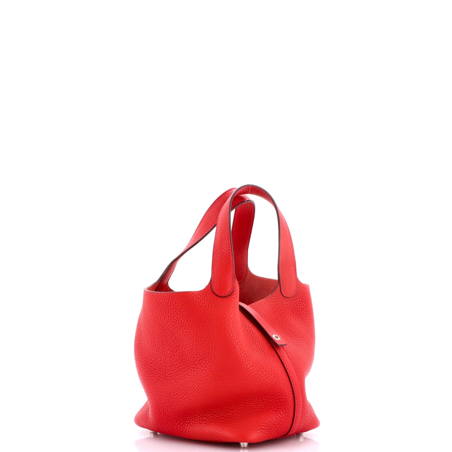 Pre-Owned Hermes Picotin Lock Bag Clemence PM, Alternate, color, Rouge Casaque