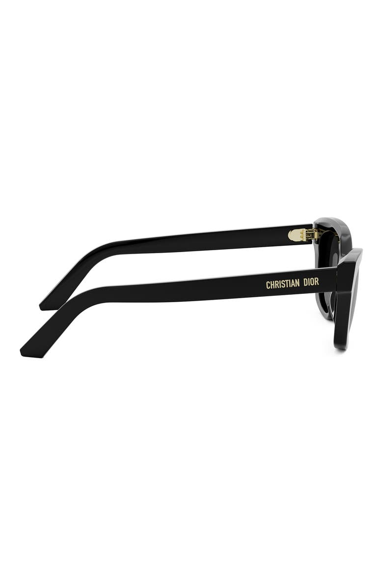 'DiorMidnight B2I Cat Eye Sunglasses, Alternate, color, SHINY BLACK / SMOKE
