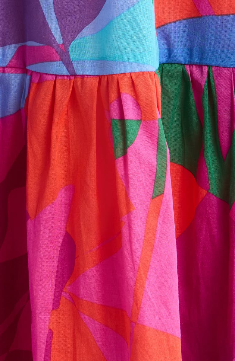 SUGARLIPS Vemmy Abstract Tayla Smocked Maxi Dress, Alternate, color, Magenta-Blue-Green