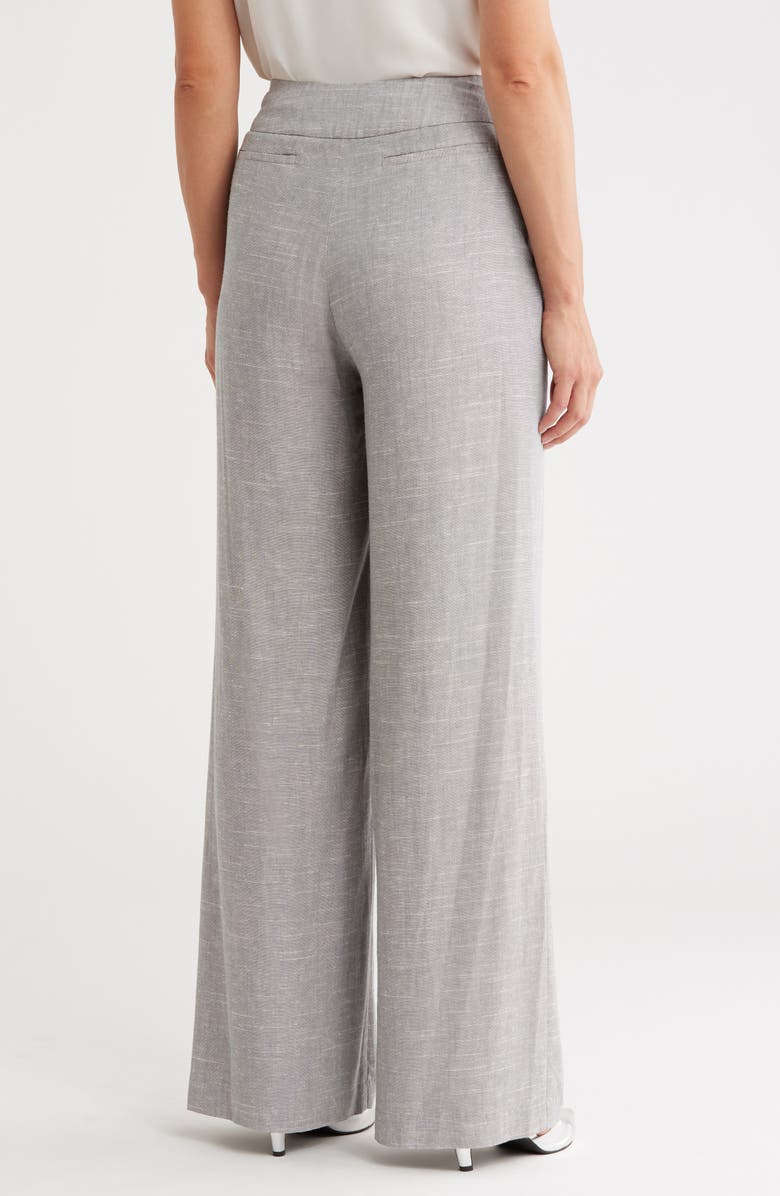 Calvin Klein High Waist Wide Leg Pants, Alternate, color, Light Sky Multi
