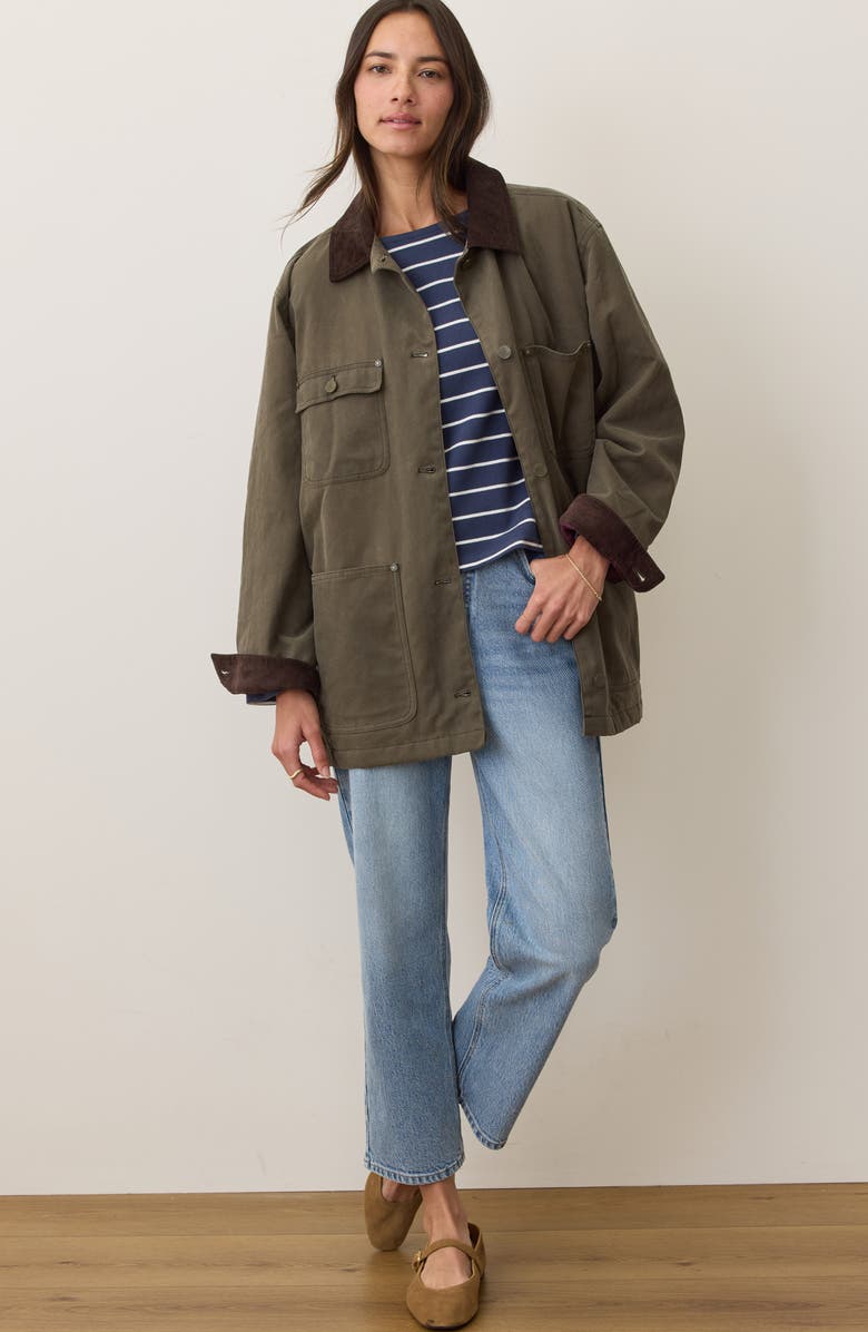 Marine Layer Cotton Barn Jacket, Alternate, color, Olive