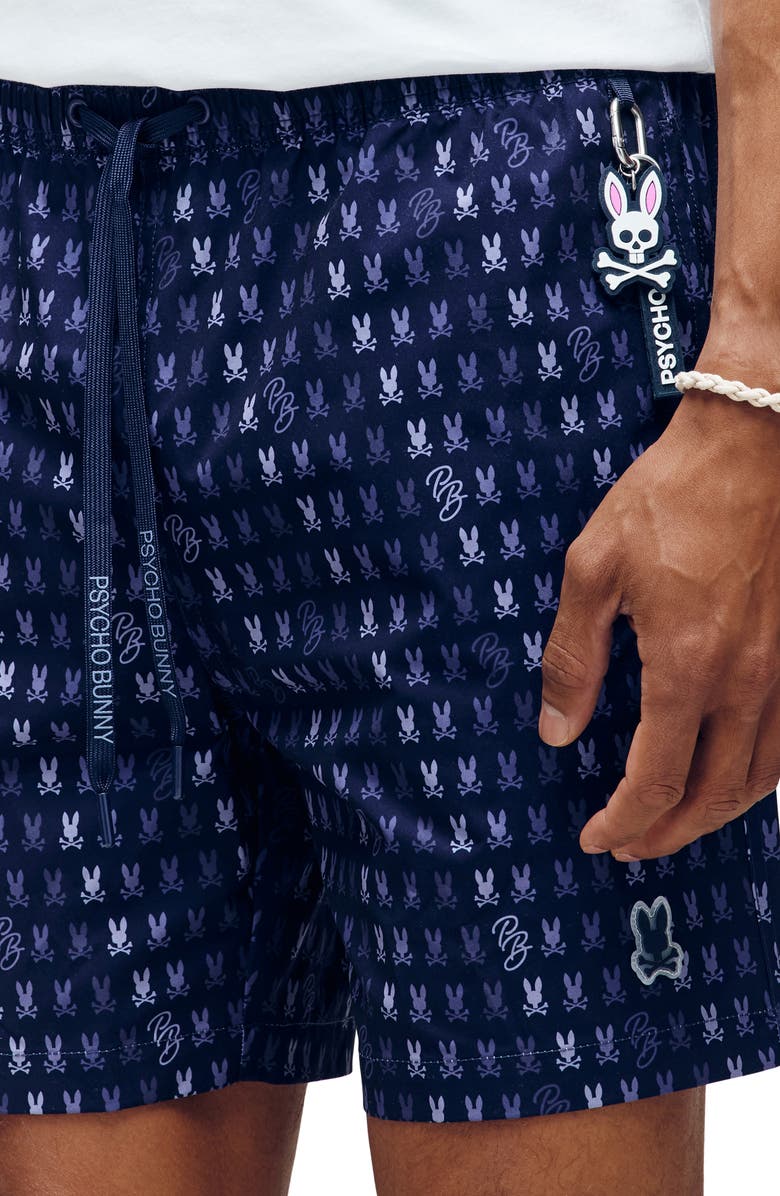 Psycho Bunny Ken Allover Print Swim Trunks, Alternate, color, 