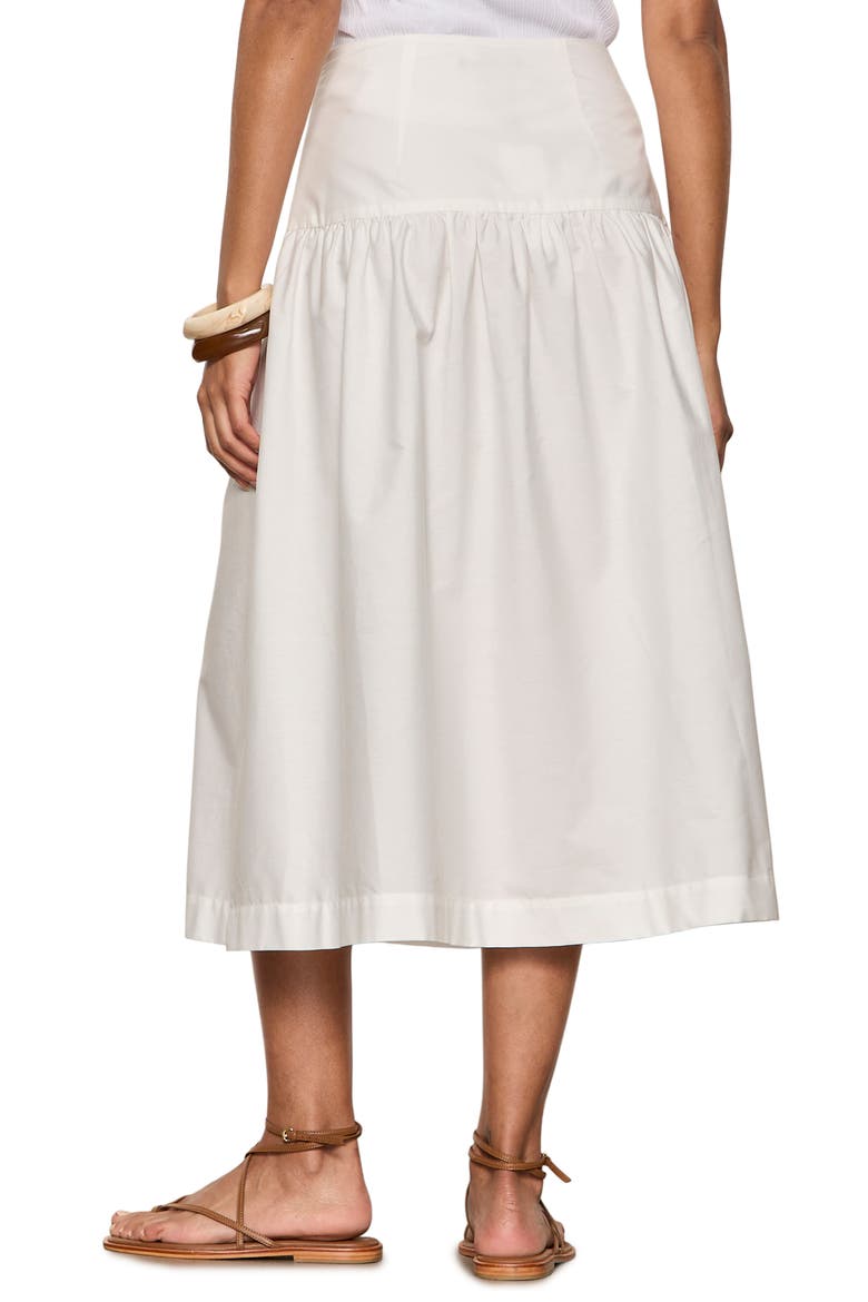 Matter of Time Cotton Poplin Midi Skirt, Alternate, color, WHITE