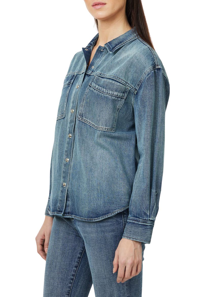 Oversize Denim Shirt, Alternate, color, MARINE