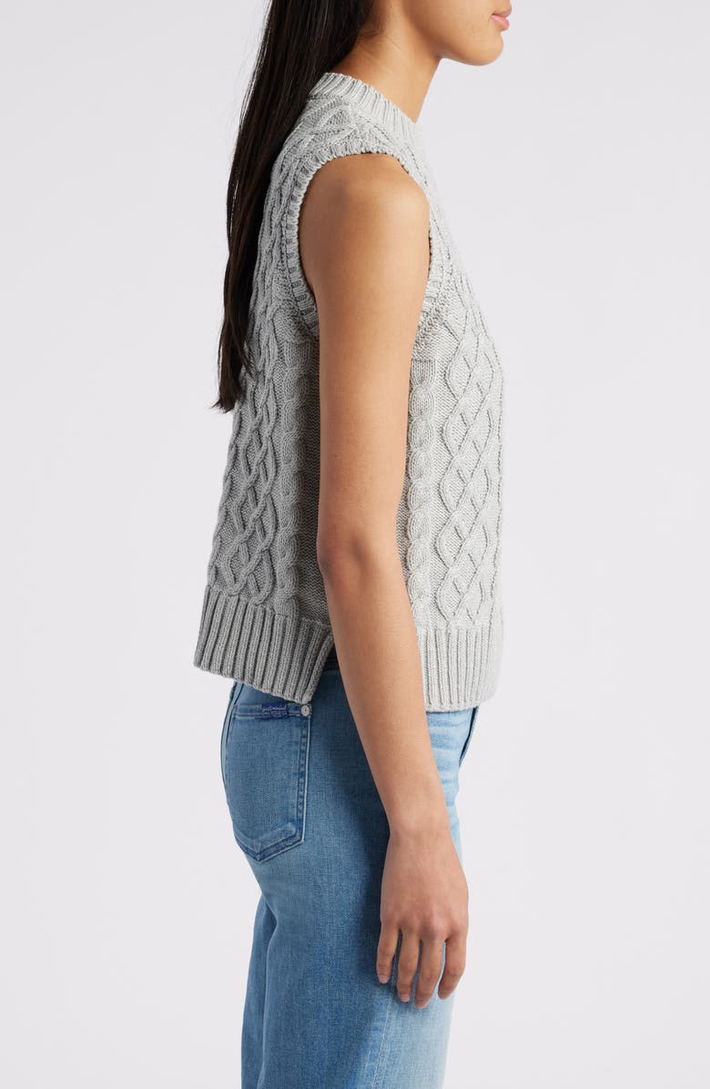 Caslon<sup>®</sup> Cable Knit Pima Cotton Sweater Vest, Alternate, color, 